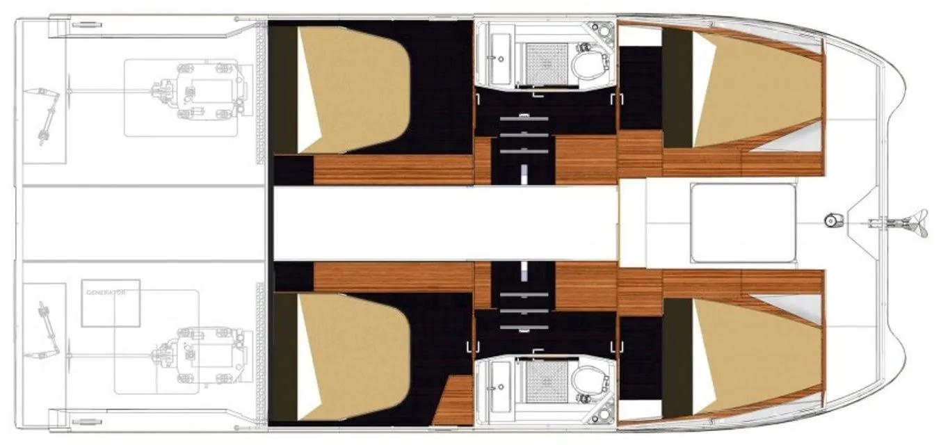 Explore Biograd na Moru on a 11m 4 Cabin Power Catamaran Rental