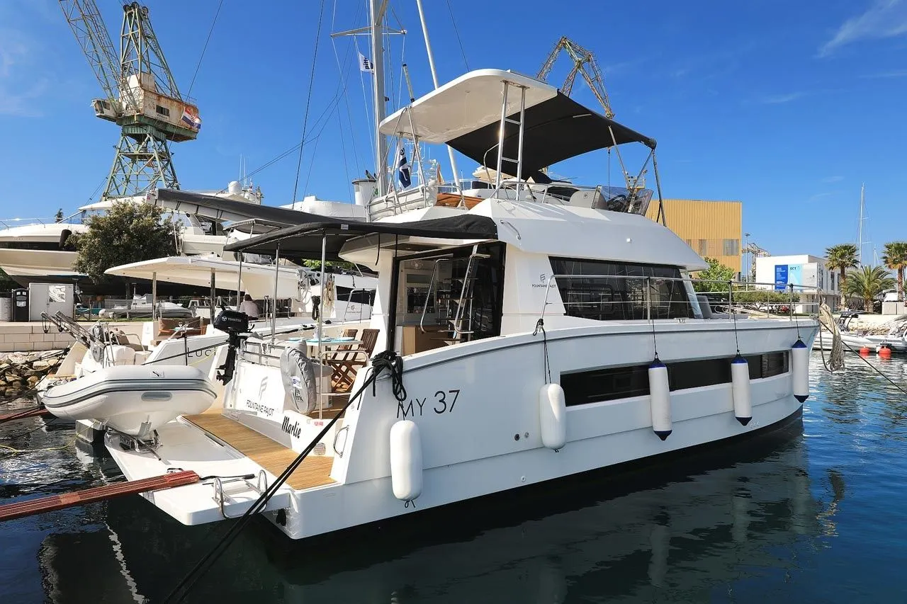 Rent a 11m Fountaine Pajot MY 37 Power Catamaran in Trogir