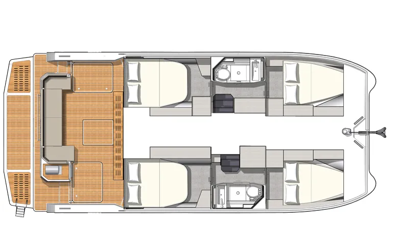 11m Athens 4 Cabin Power Catamaran Hire