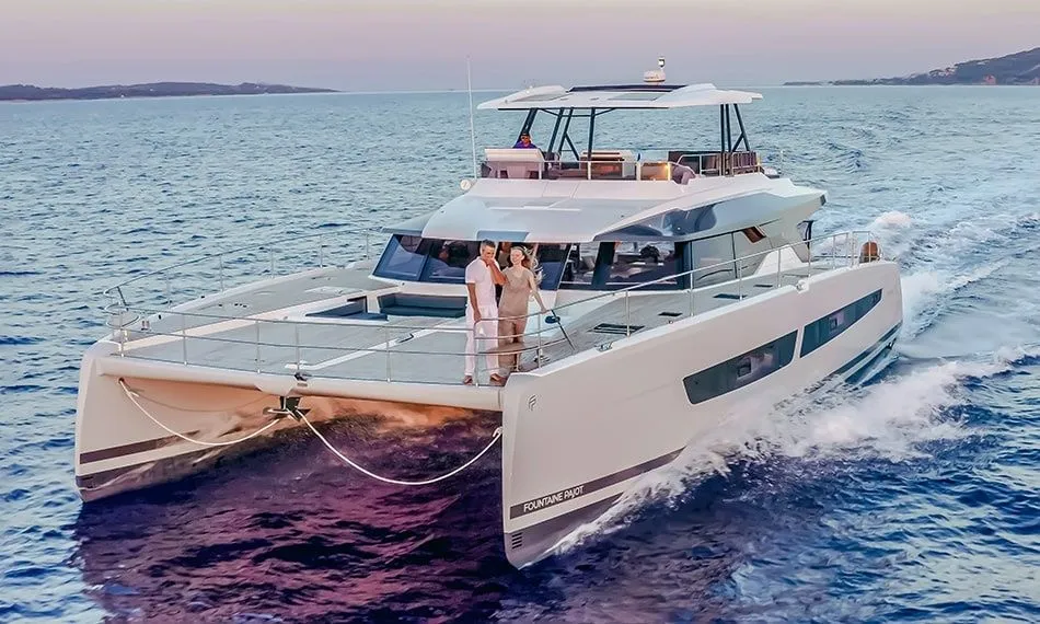 Explore Athens on a 19.69m Rental Power Catamaran