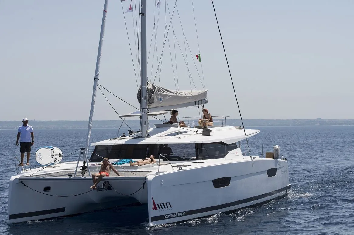 Explore Marsala on a 13.94m Rental Fountaine Pajot Saona 47