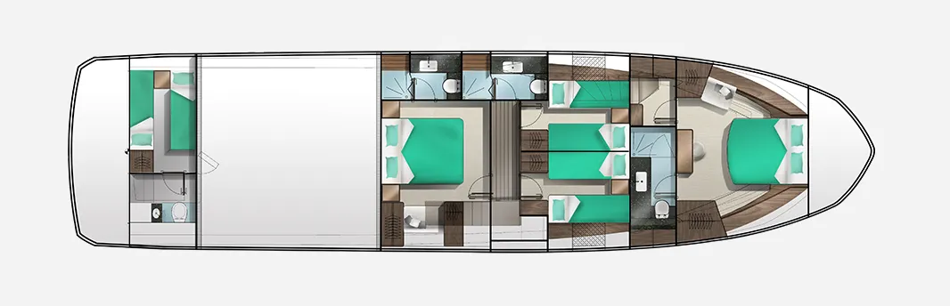 20.8m El Toro Galeon 640 Fly Motor Yacht Hire