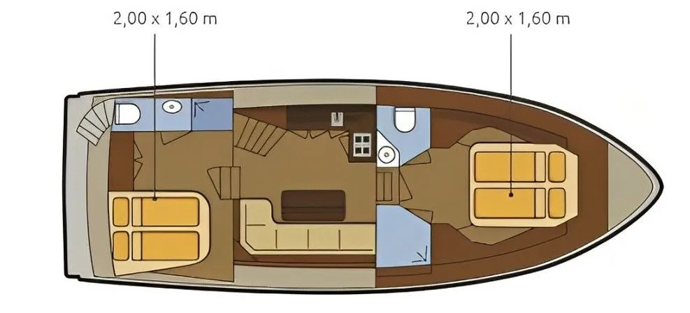 Explore Göhren-Lebbin on a 11m Gruno 35 Classic Motor Yacht Rental