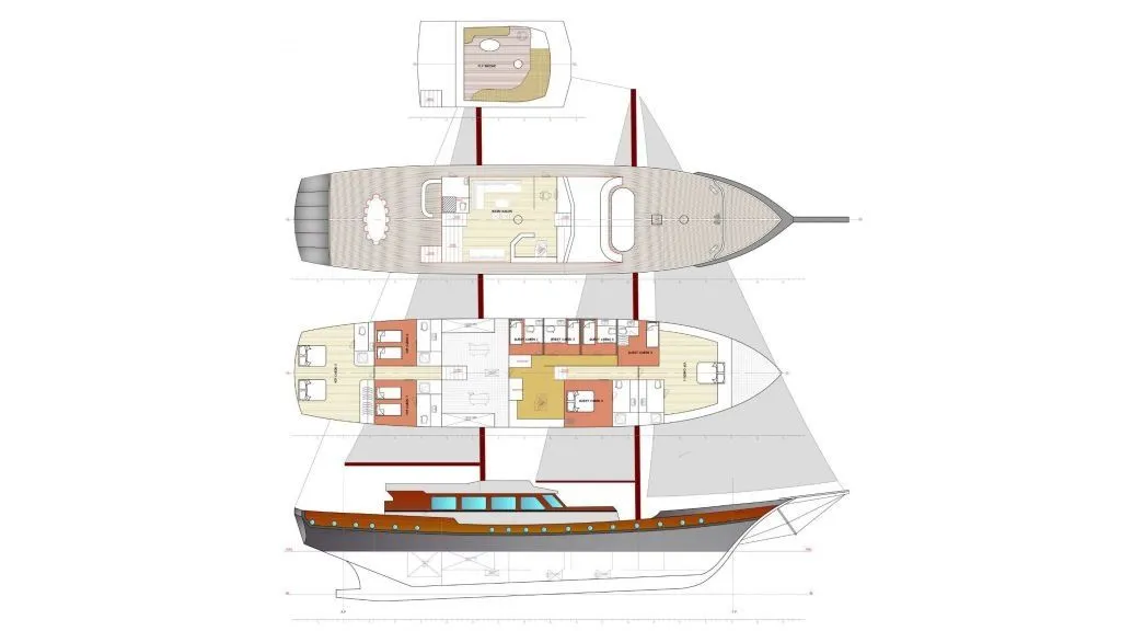 Rent a 38m 5 Cabin Gulet in Bodrum