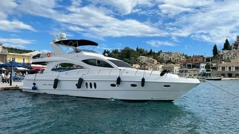 Explore Gouvia on a 20.12m Rental Motor Yacht Gulf Craft Majesty 66