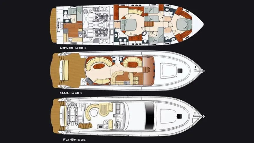 Explore Gouvia on a 20.12m Rental Motor Yacht Gulf Craft Majesty 66