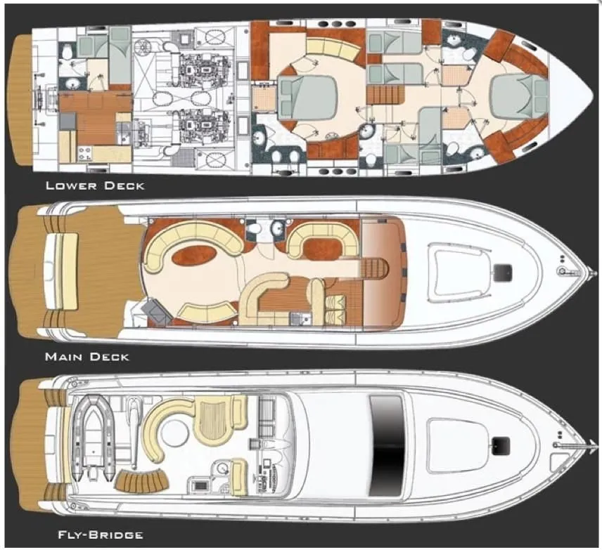Explore Povedniki on a 20.12m Rental Gulf Craft Majesty 66