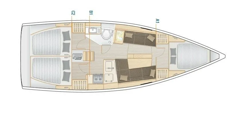 Charter a 10.4m Hanse 348 Sailing Yacht in Breege