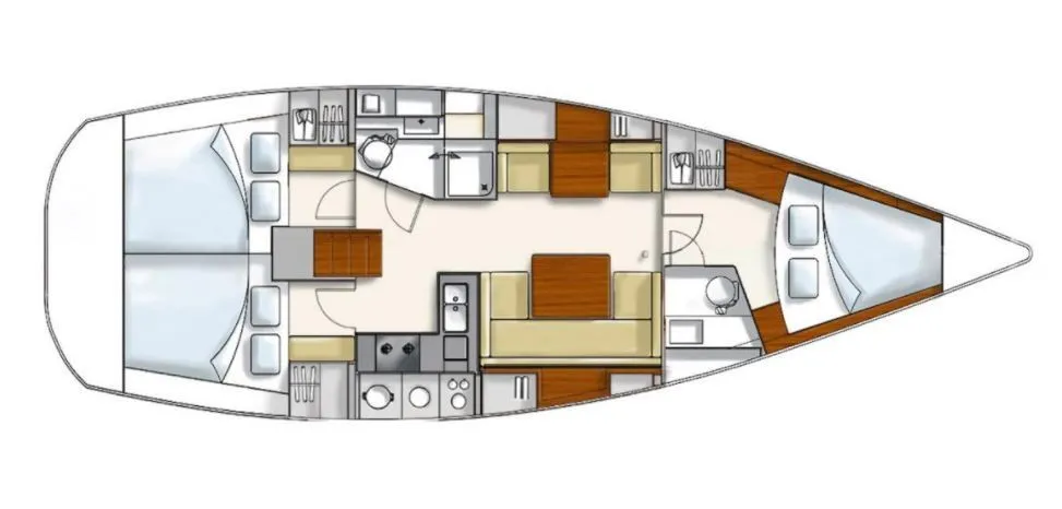 Largs Kiralık 3 Kabinli 12.1m Yelkenli Yat