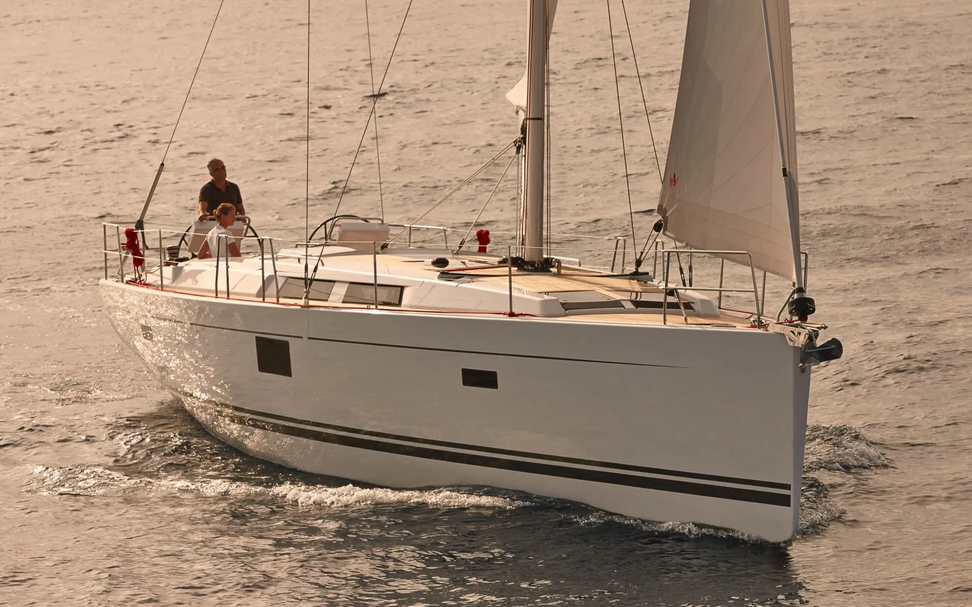 Explore Flensburg on a 13.95m Rental Sailing Yacht Hanse 455