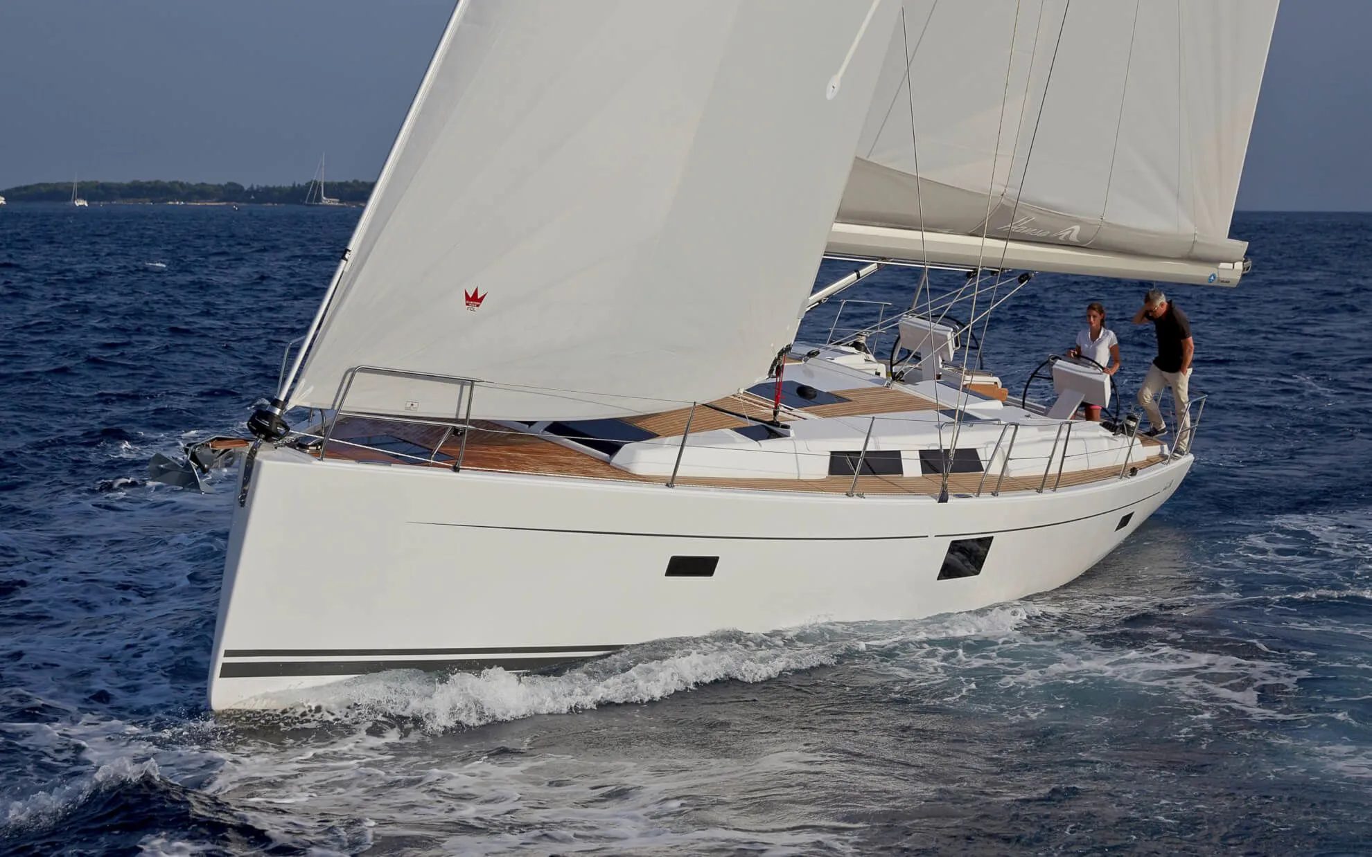 Explore Flensburg on a 13.95m Rental Sailing Yacht Hanse 455