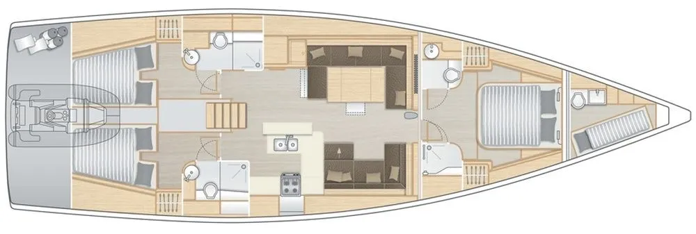 Explore Sivota on a 17.2m 3 Cabin Sailing Yacht Rental