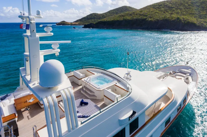 Explore Downtown Nassau on a 42.28m 5 Cabin Motor Yacht Rental