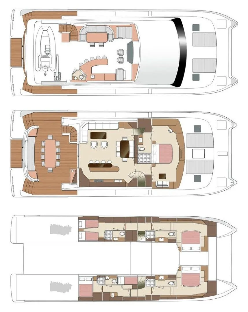 26.51m Downtown Nassau 4 Cabin Power Catamaran Hire