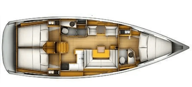 Rent a 12.75m Sailing Yacht Jeanneau 419 in Ribishi