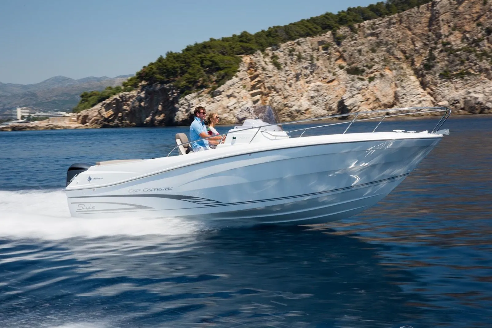 Explore Split on a 7.5m Rental Jeanneau Cap Camarat 7.5