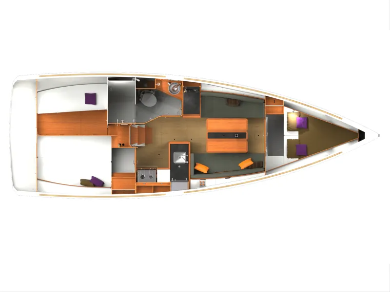 10.34m Drage 3 Cabin Sailing Yacht Hire
