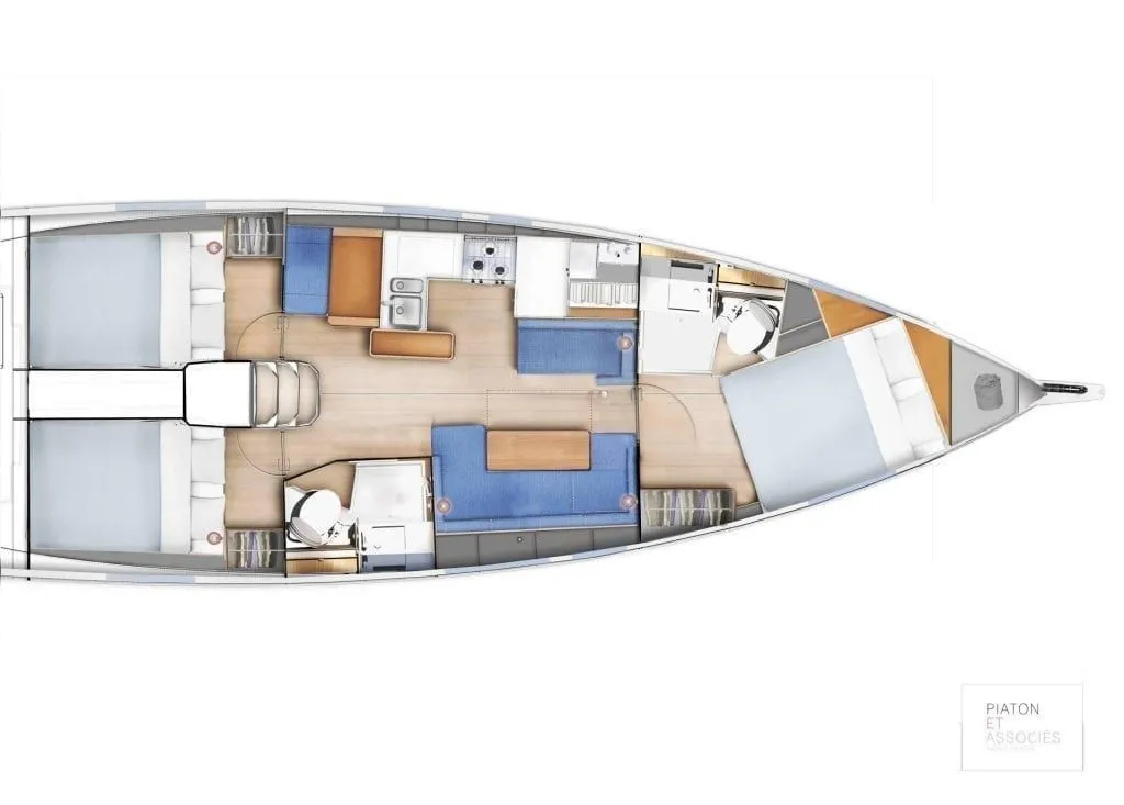 Explore San Vincenzo on a 12.35m Jeanneau Sun Odyssey 410 Sailing Yacht Rental