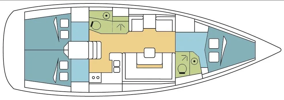 Palma de Mallorca 12.76m Kiralık 3 Kabinli Yelkenli Yat