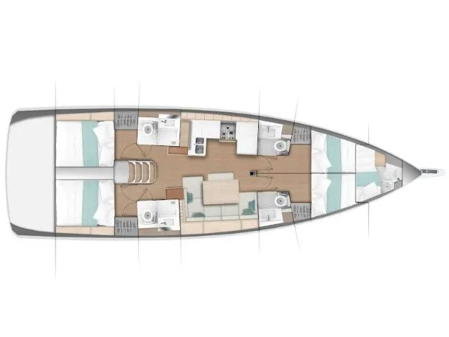 14.93m Chania 3 Cabin Sailing Yacht Hire