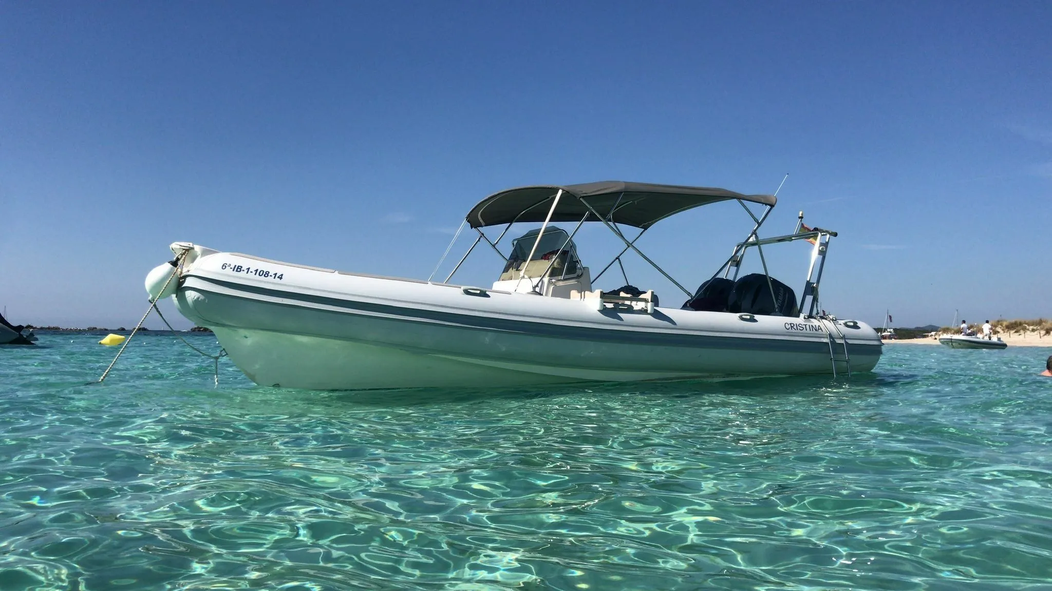 Explore Santa Eularia des Riu on a 7.8m Joker 26 Motor Boat Rental