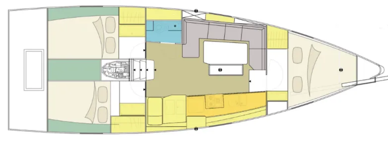 11.72m Larmor-Plage 3 Cabin Sailing Yacht Hire