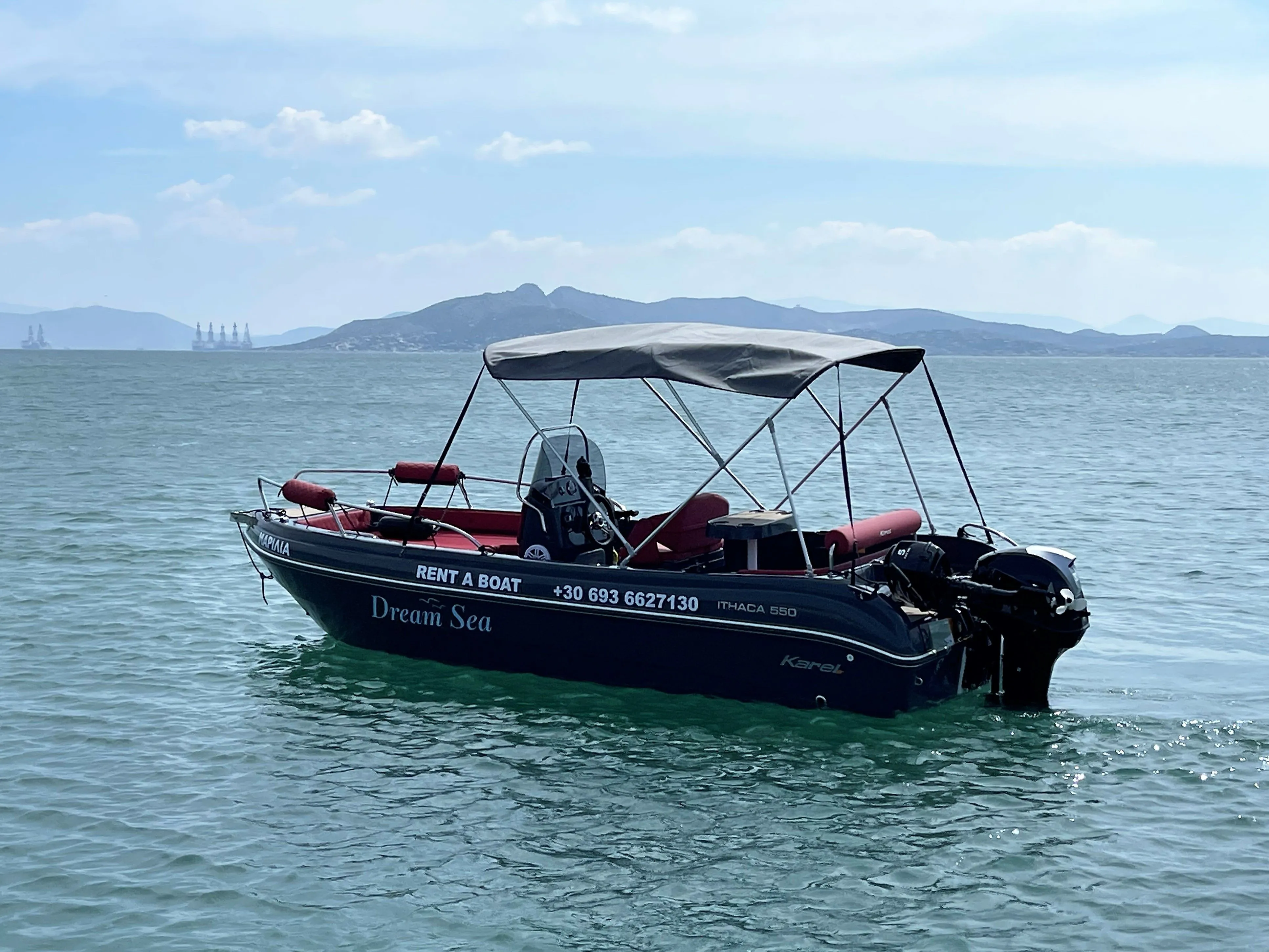 Explore Vlychada on a 5.5m Rental Boat