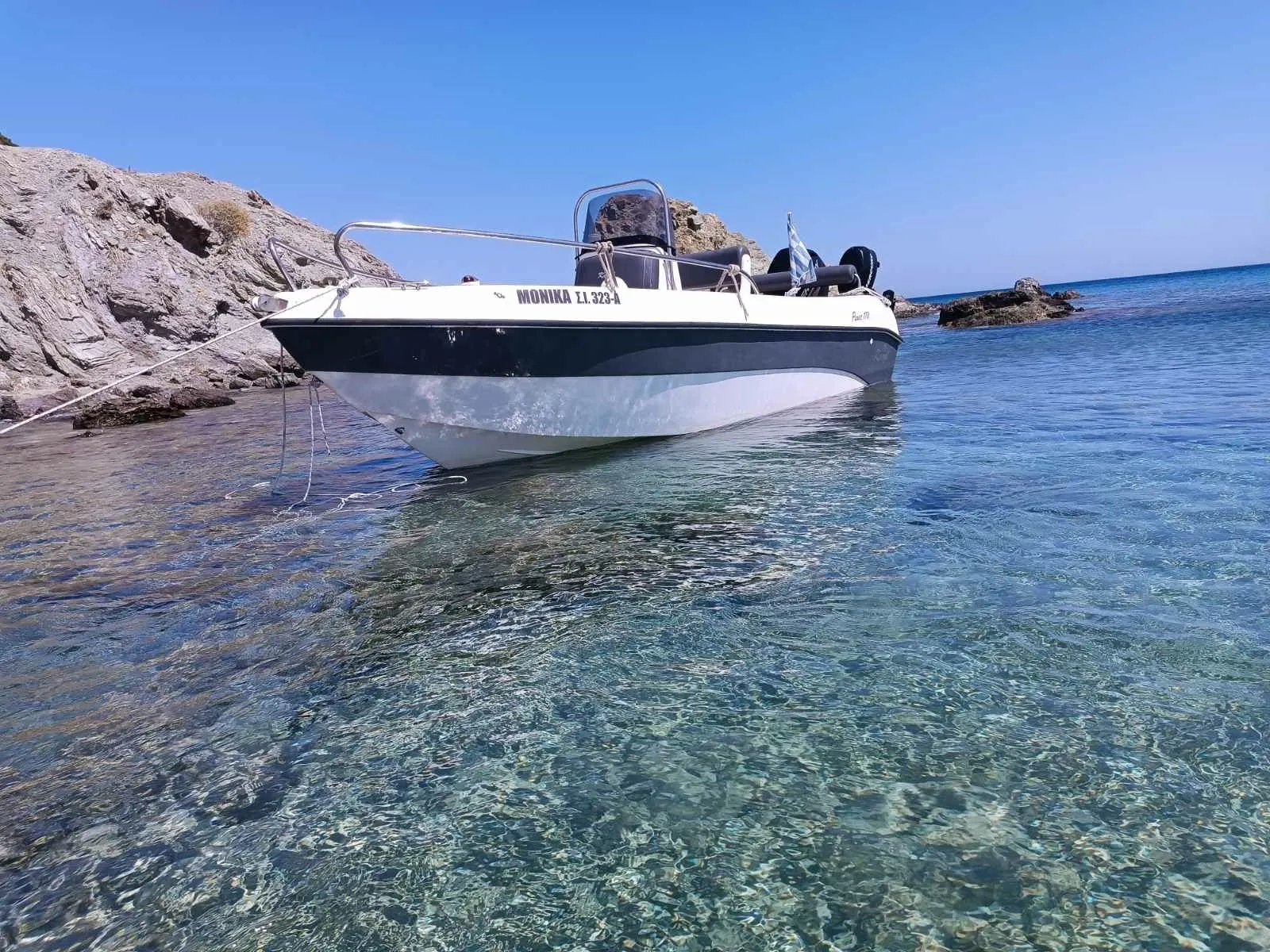 Explore Piso Livadi on a 5m Rental Boat
