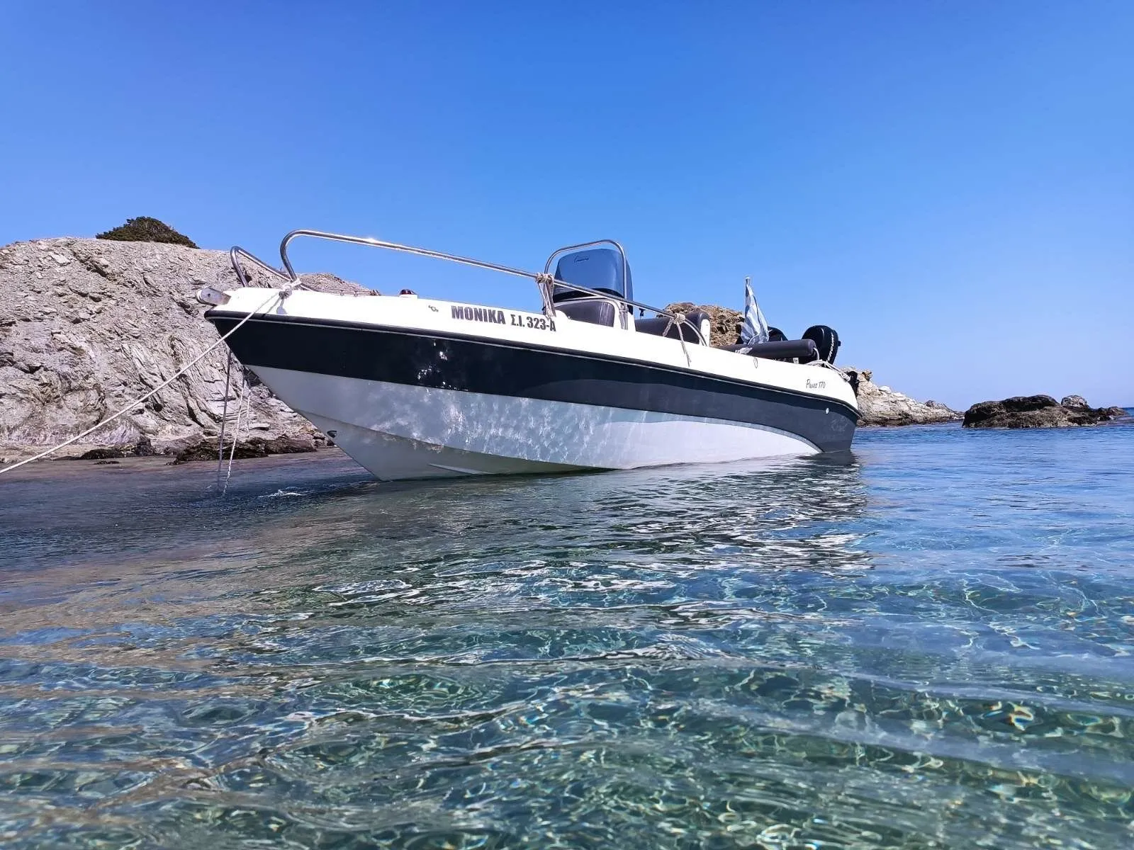 Explore Piso Livadi on a 5m Rental Boat