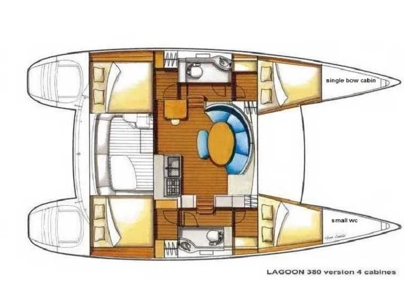 11.55m Lefkada 5 Cabin Catamaran Hire