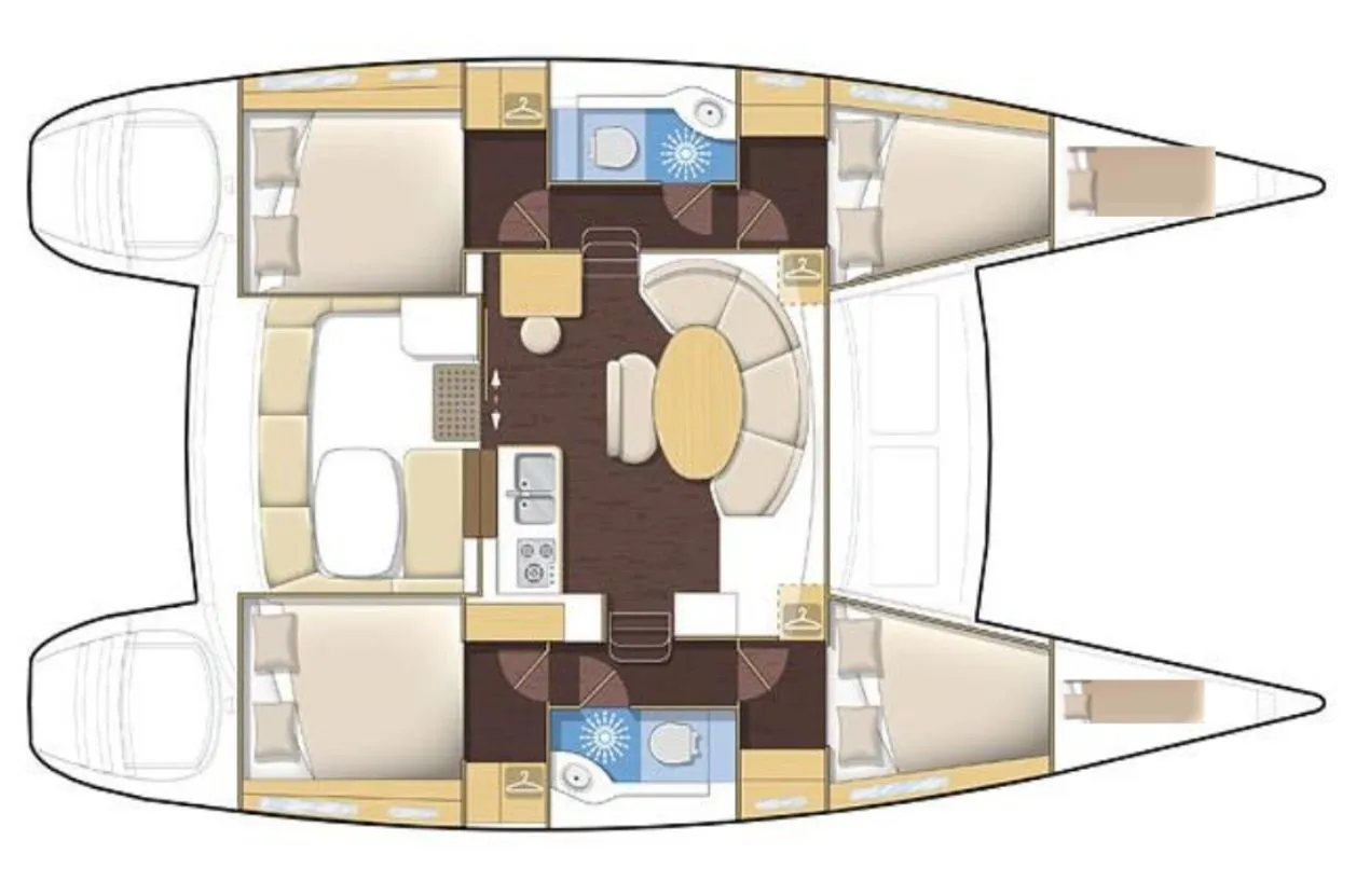 11.5m Eden Island 6 Cabin Catamaran Hire