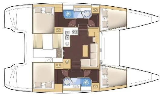 Explore Mykonos City on a 11.74m 4 Cabin Catamaran Rental