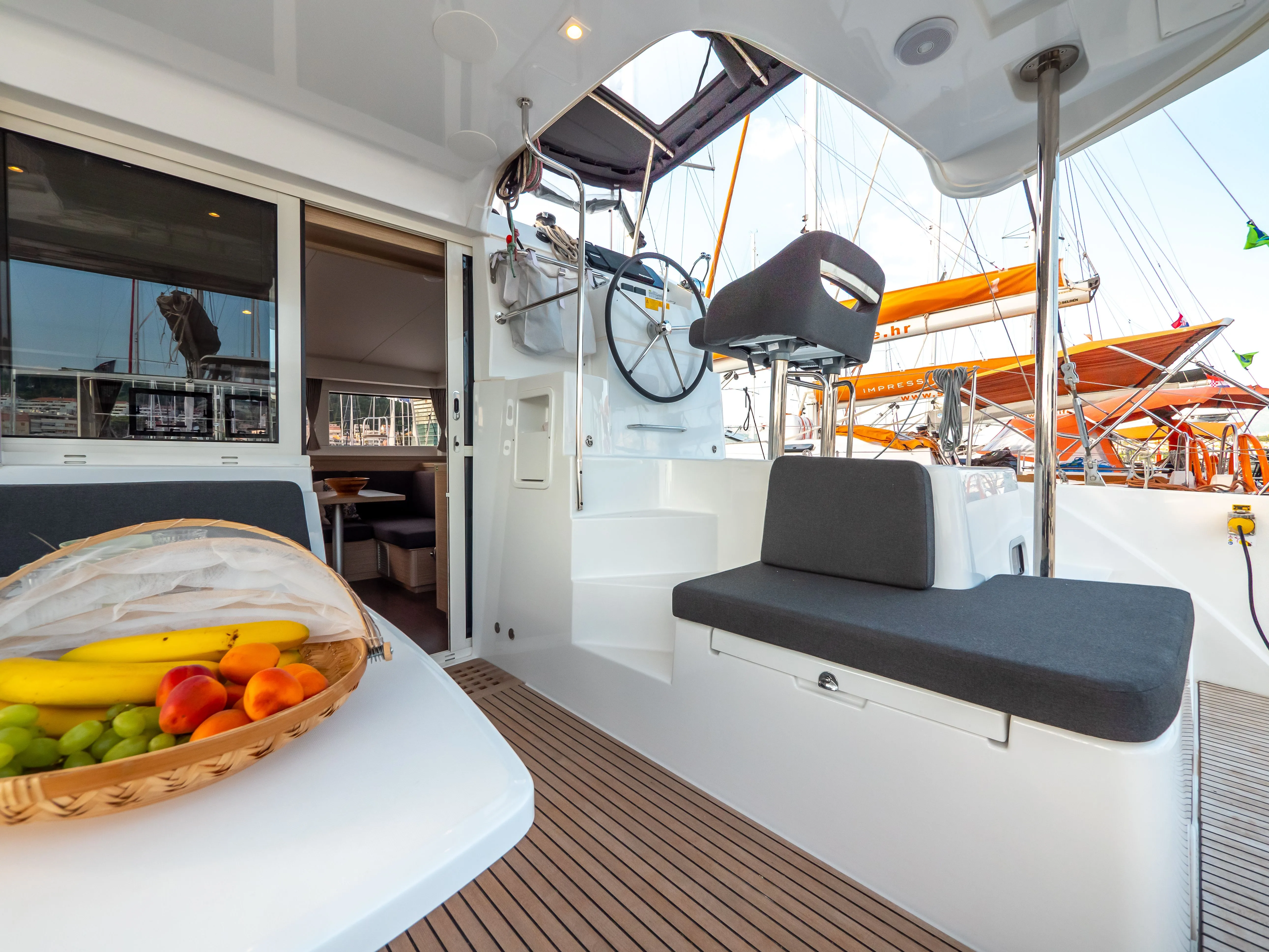 11.74m Split 6 Cabin Catamaran Hire
