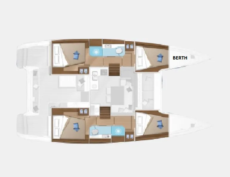 Explore Novi Vinodolski on a 11.74m 5 Cabin Catamaran Rental