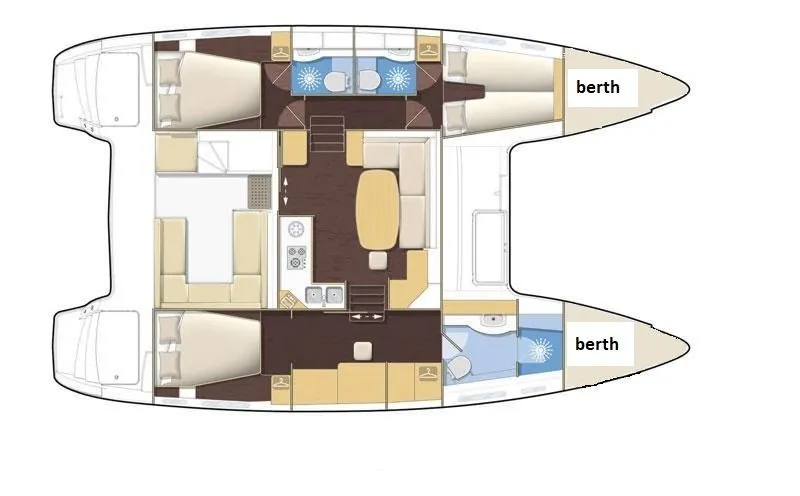 11.97m La Paz 5 Cabin Catamaran Hire