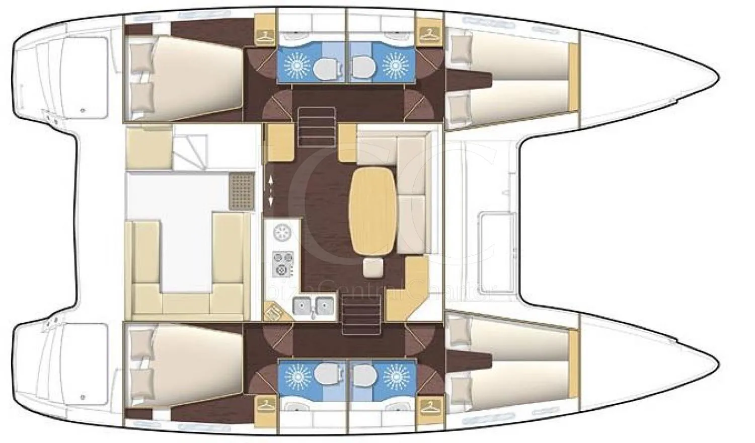 11.97m Lefkada 5 Cabin Catamaran Hire