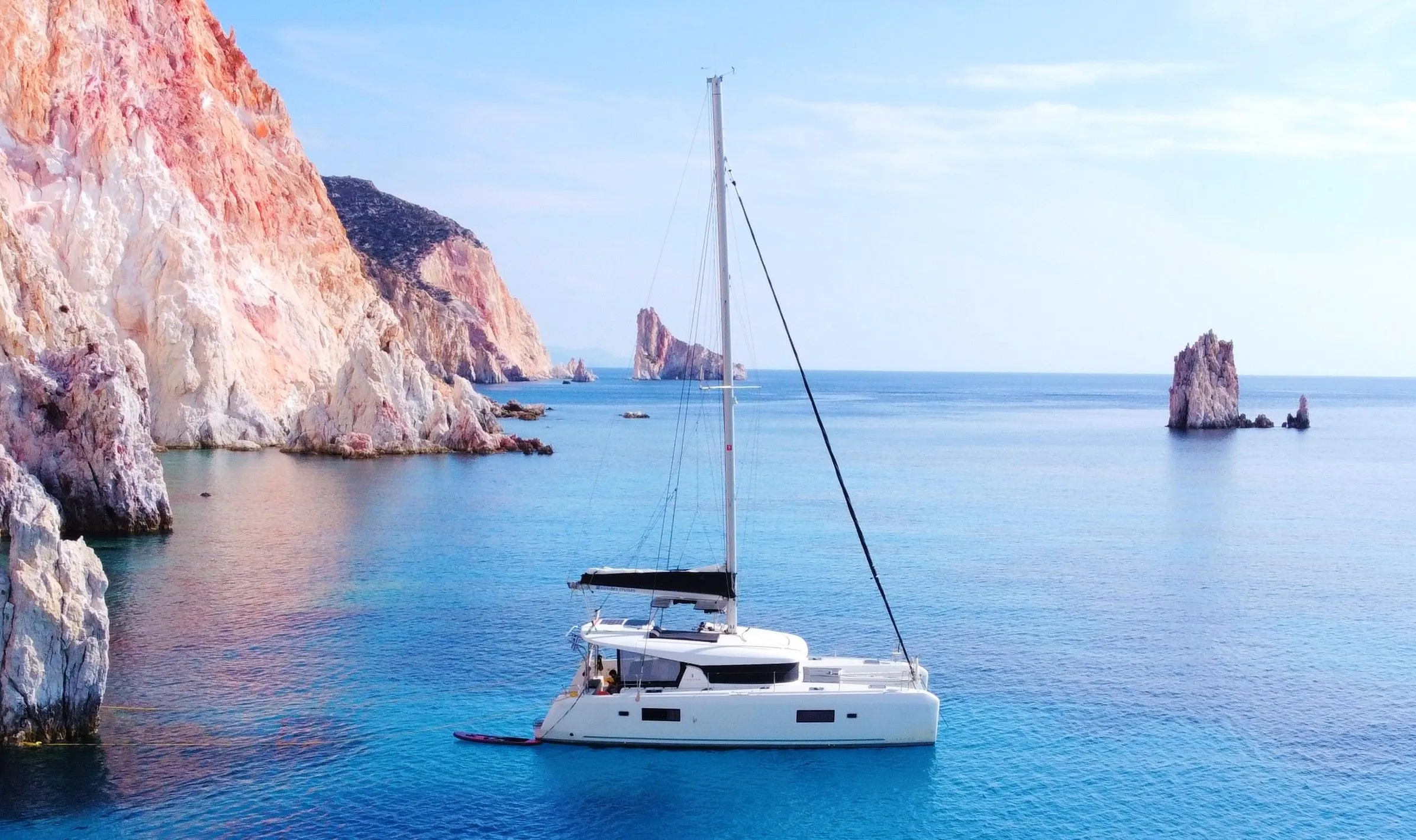 Explore Mykonos City on a 12.8m Lagoon 42 Catamaran Rental