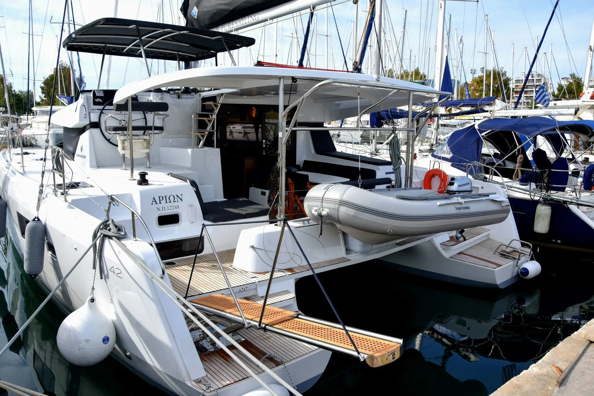 Rent a 12.8m 4 Cabin Catamaran in Skiathos Town