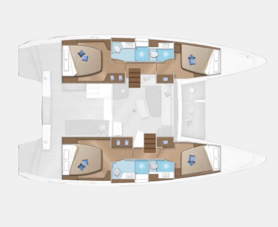 12.8m Lavrion 6 Cabin Catamaran Hire