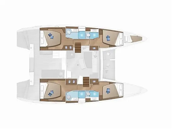 12.8m Fethiye 5 Cabin Catamaran Hire