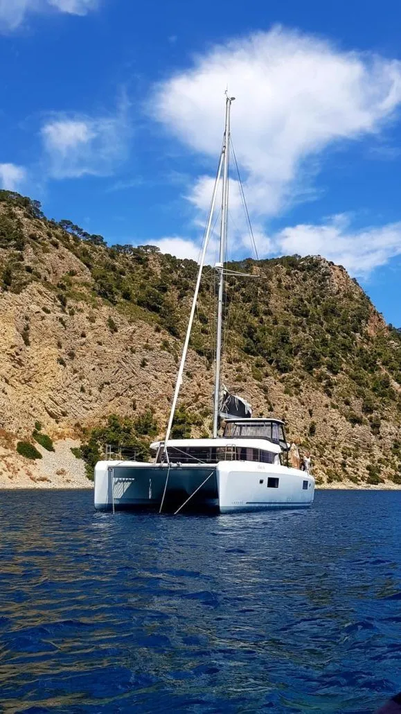 Explore Santa Eularia des Riu on a 12.9m Rental Catamaran Lagoon 42