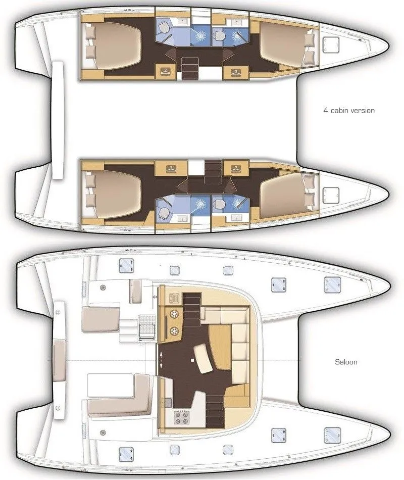 Charter a 12.8m 6 Cabin Catamaran in Grimaud