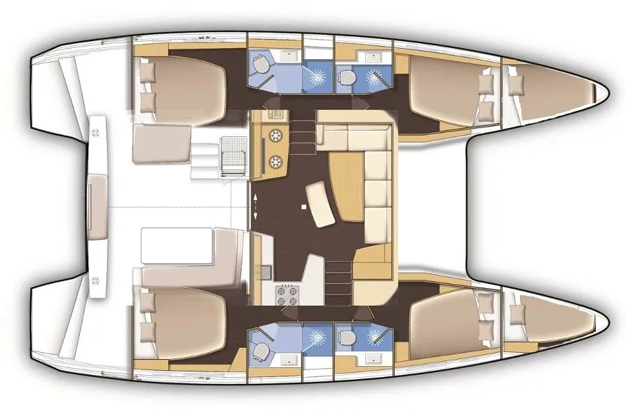 Explore Saint-Raphaël on a 12.8m 6 Cabin Catamaran Rental