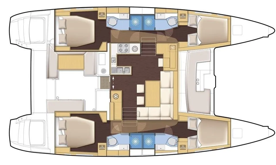 Rent a 13.96m 4 Cabin Catamaran in Vlychada