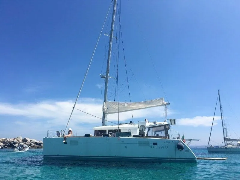Explore Anzio on a 13.96m Rental Catamaran Lagoon 450 F