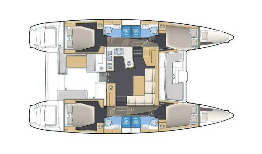 Explore Grimaud on a 14m 6 Cabin Catamaran Rental