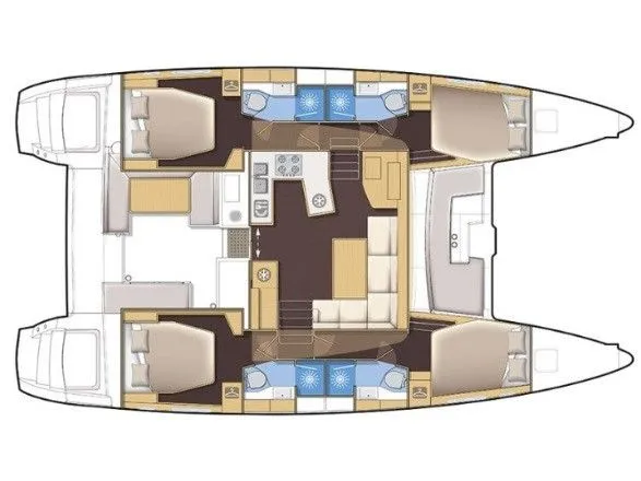 Rent a 13.96m 5 Cabin Catamaran in Golfo Aranci