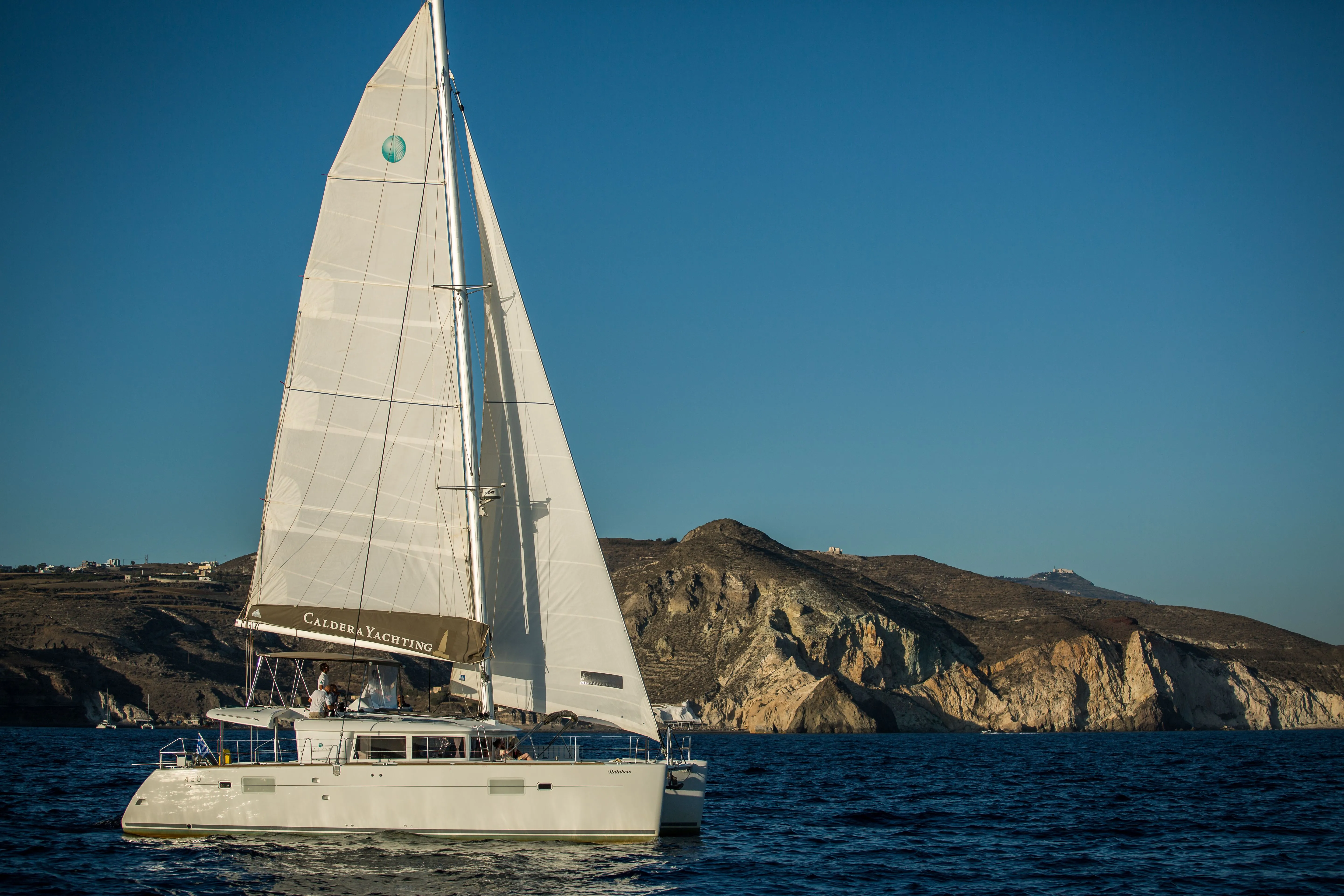 Charter a 13.96m Catamaran Lagoon 450 F in Vlychada