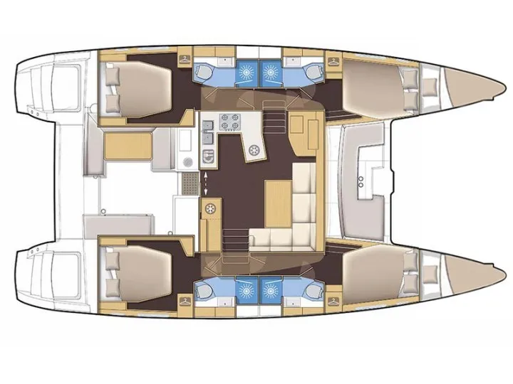 Explore Vlychada on a 13.96m Rental Catamaran Lagoon 450 F