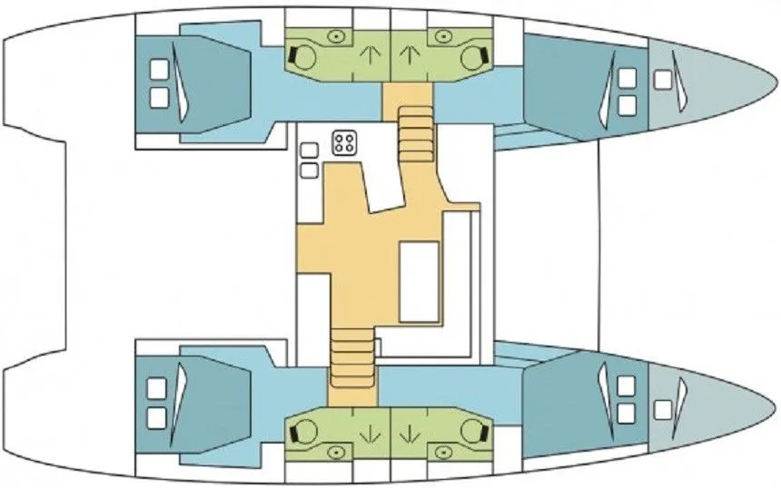 13.96m Gouvia 6 Cabin Catamaran Hire